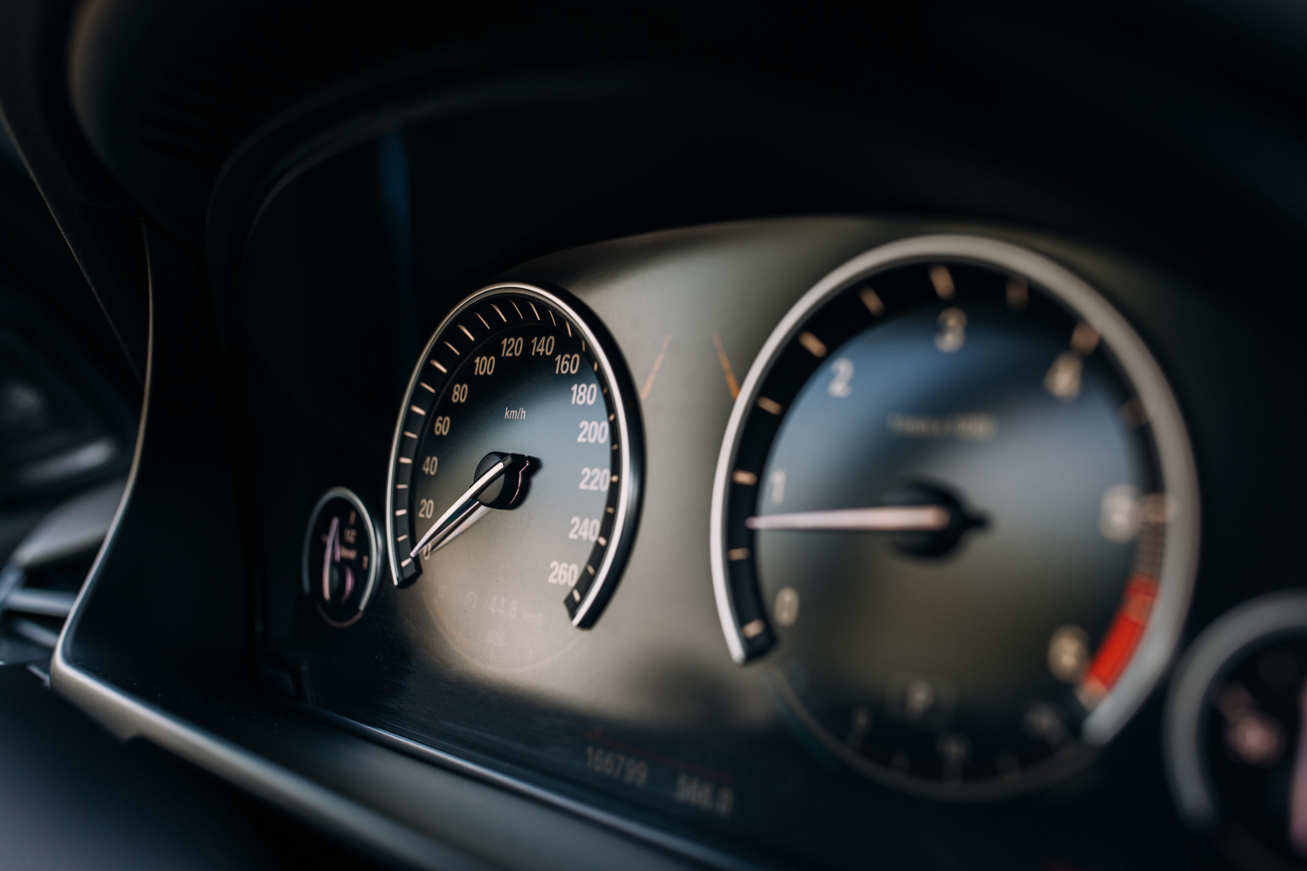 Modern car dashboard with backlight